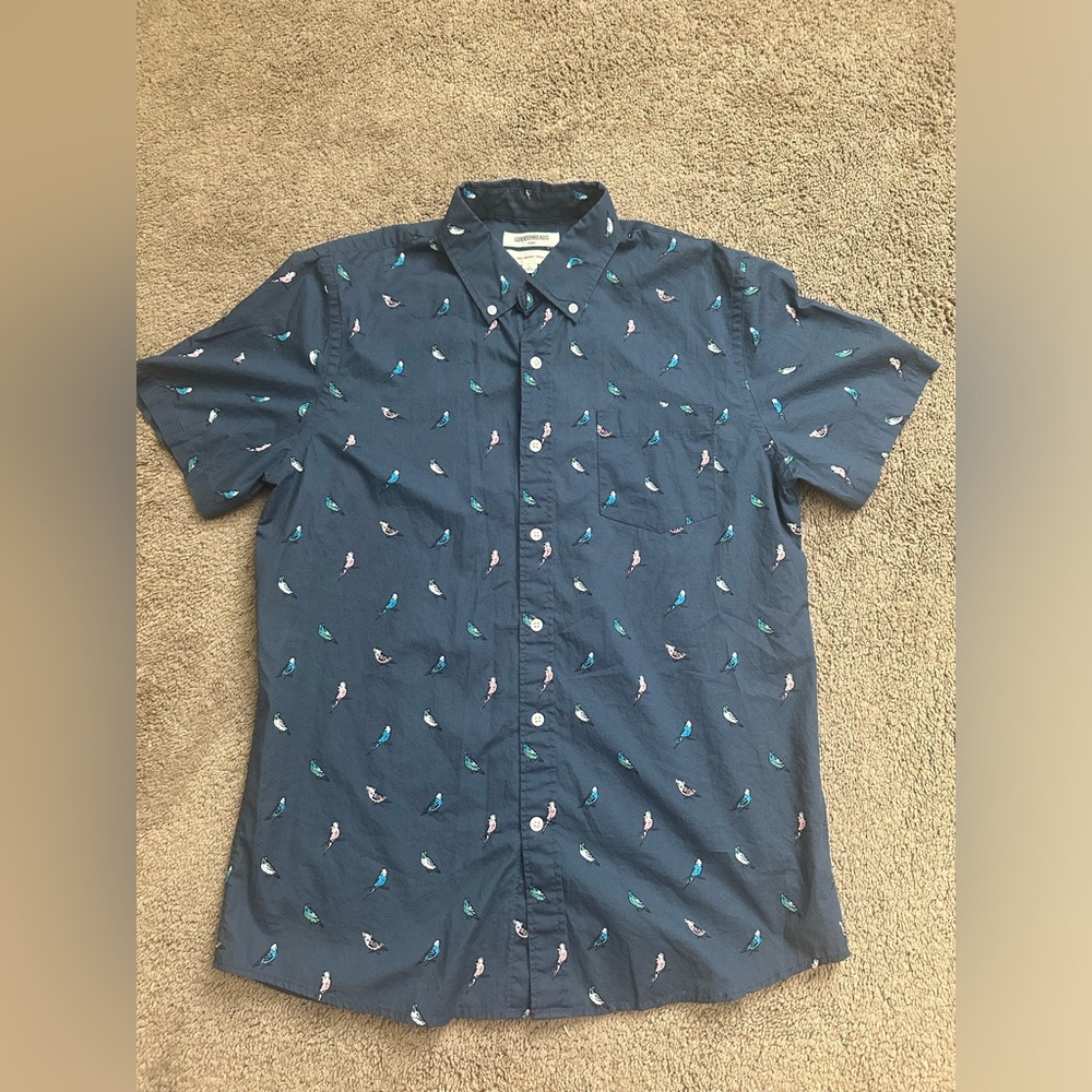 Good threads men’s button up shirt with birds
